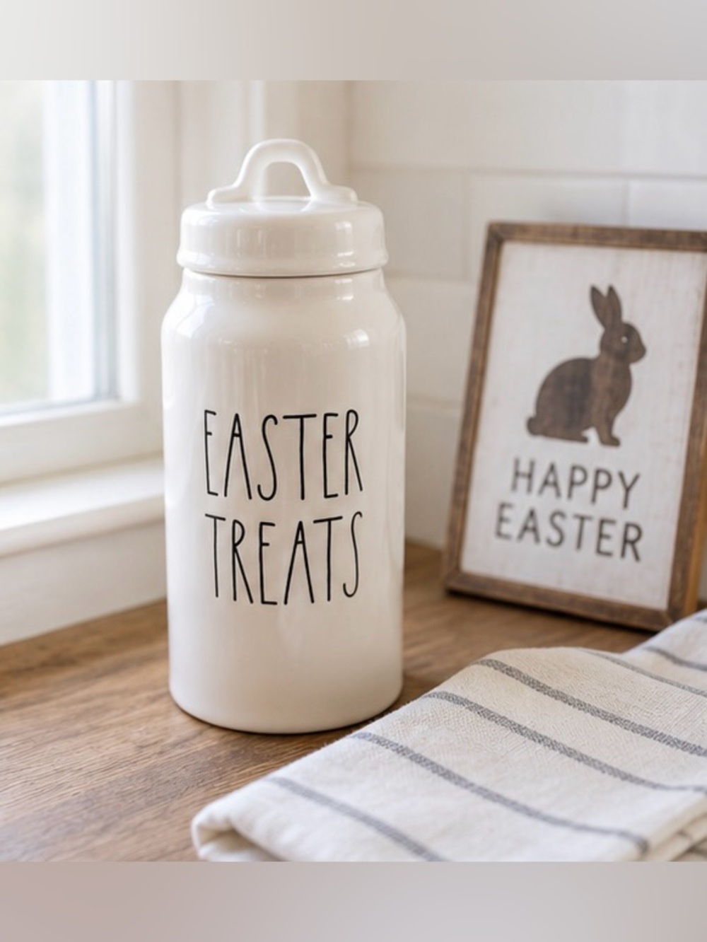 Rae Dunn EASTER TREATS canister with sealed lid